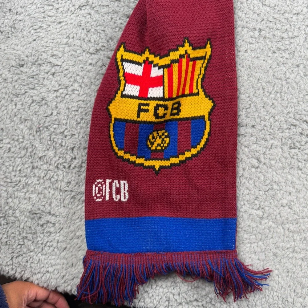 FC BARCELONA Official SCARF 2-Sided Soccer Team Made In England FCB Club Intel